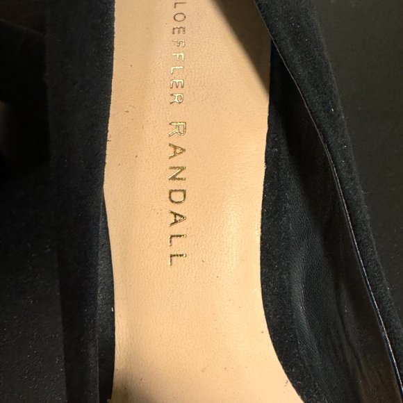 Loeffler Randall size 7 with chunky black heel wedge like silhoutte pump shoe - Picture 10 of 12